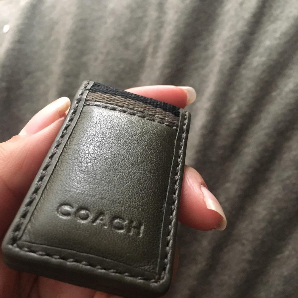 Coach leather money clip